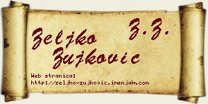 Željko Žujković vizit kartica